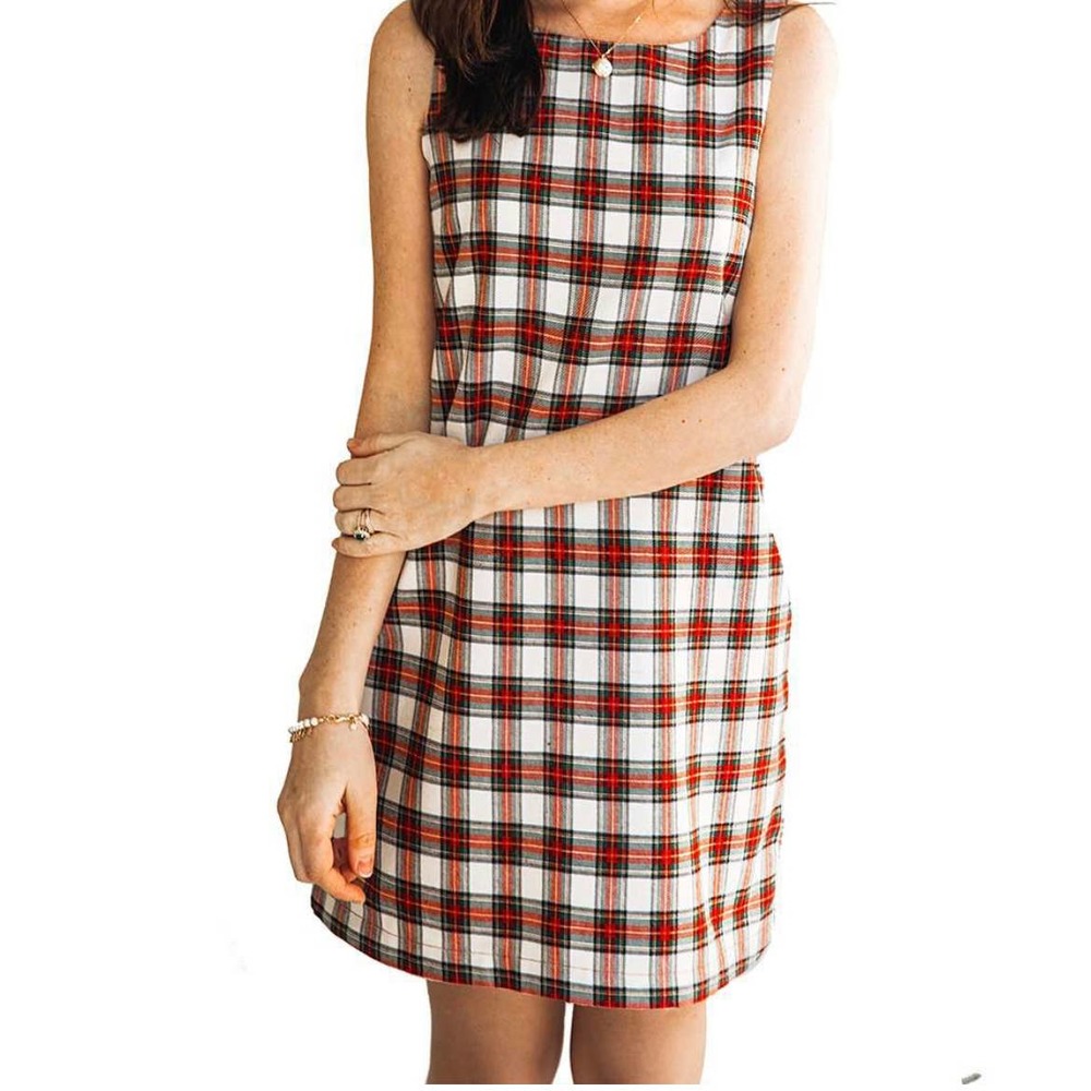 Kiel James Patrick Deck the Halls Tartan Plaid Dress S